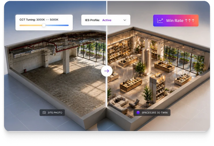 Spaces365 3D commerce platform for lighting